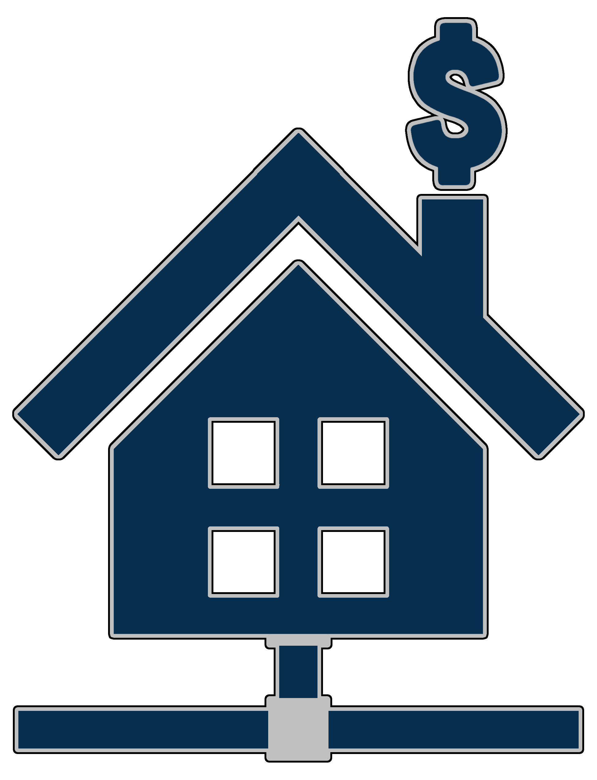 logo: a stylized silhouette of a home with a wired ethernet connection at the bottom and a dollar sign rising above the chimney